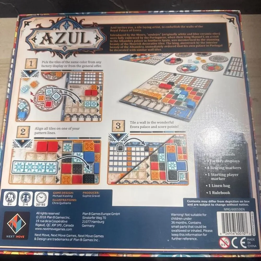 Azul Tile Placement Strategy Board Game Next Move NEW